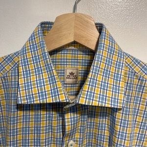 Peter Millar Blue Yellow Plaid Long Sleeve Button Down Shirt Men’s Small (Tag M)
